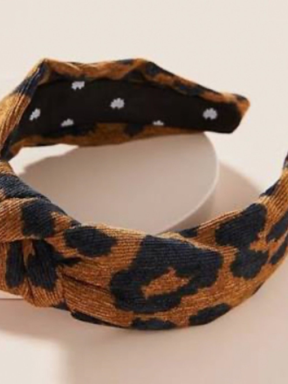 Lele Sadoughi Corduroy Leopard Print Headband new